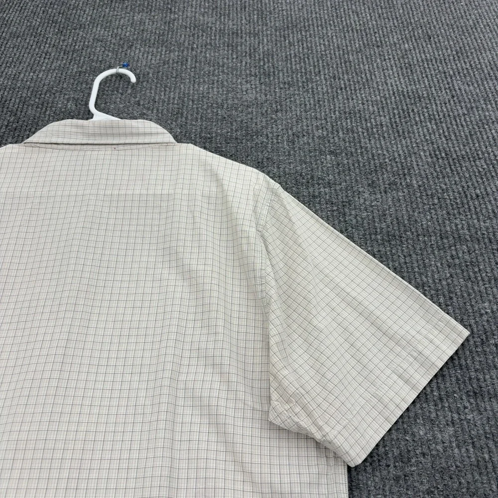 The North Face Shirt Mens M Beige Cotton Plaid Short Sleeve Button Up Gorpcore